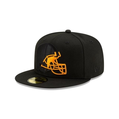 Cleveland Browns Gorra | New Era NFL Logo Elements 2.0 59fifty Fitted Cap Mexico - Negros